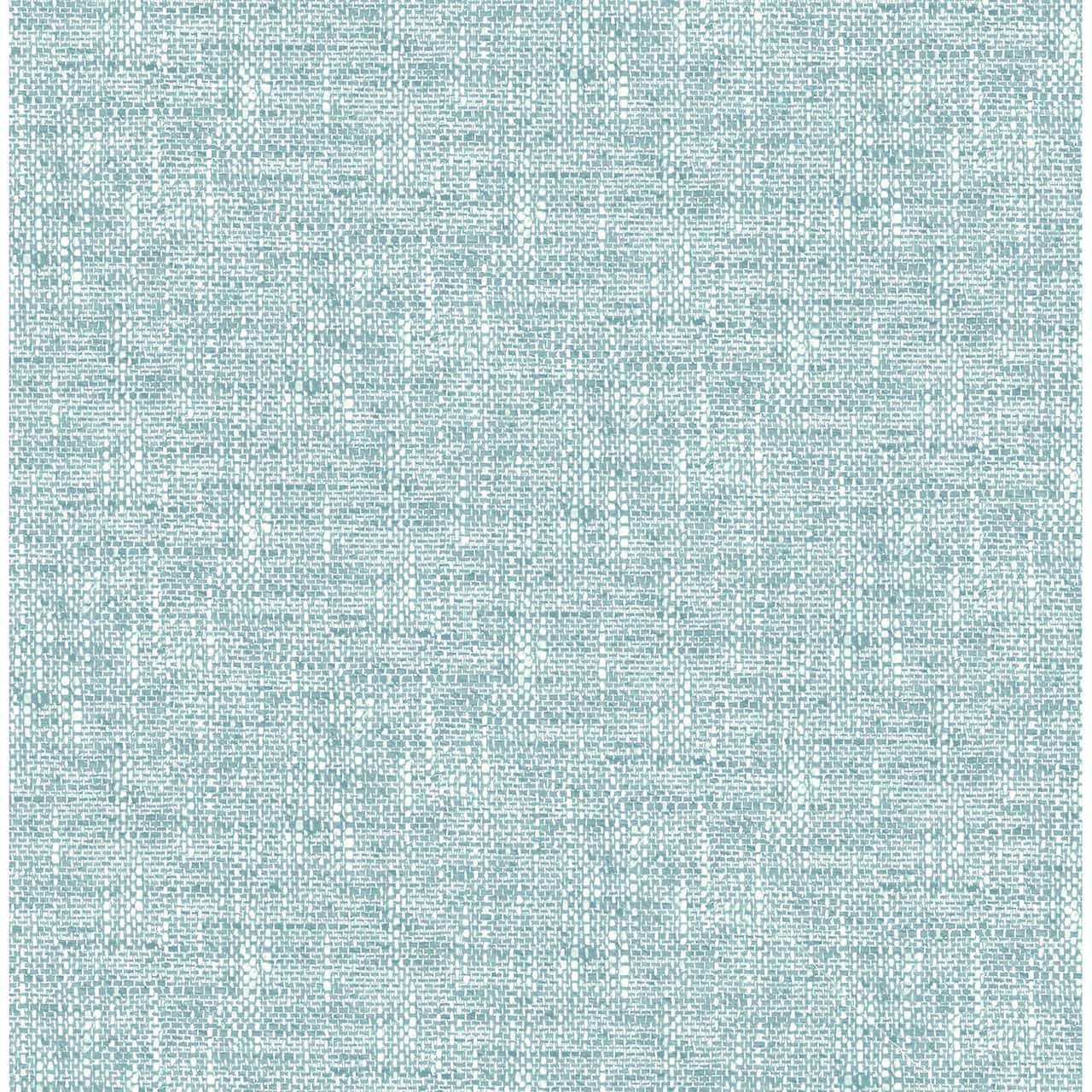 NuWallpaper Aqua Poplin Texture Peel & Stick Wallpaper